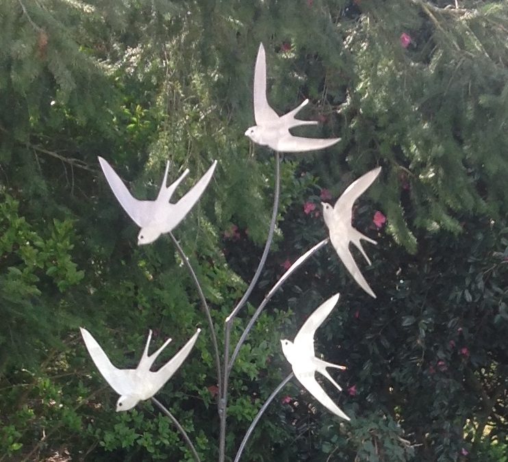 Flight of swallows garden art